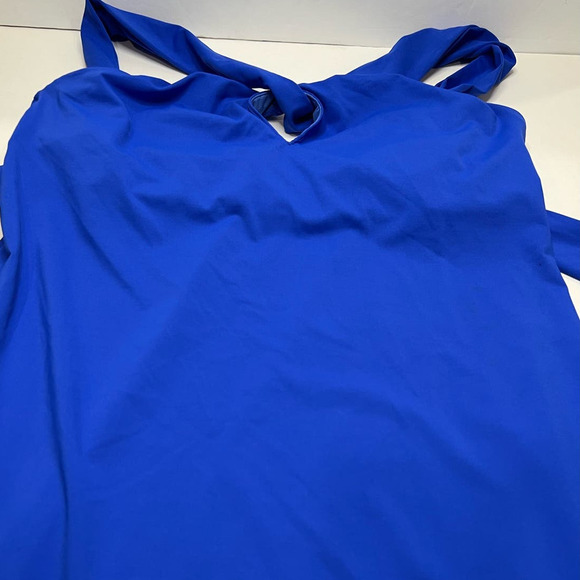 EUC Athleta Small Kiki Stretchy Swim Beach Vibrant BLUE Built in Bra Dress - Picture 6 of 11